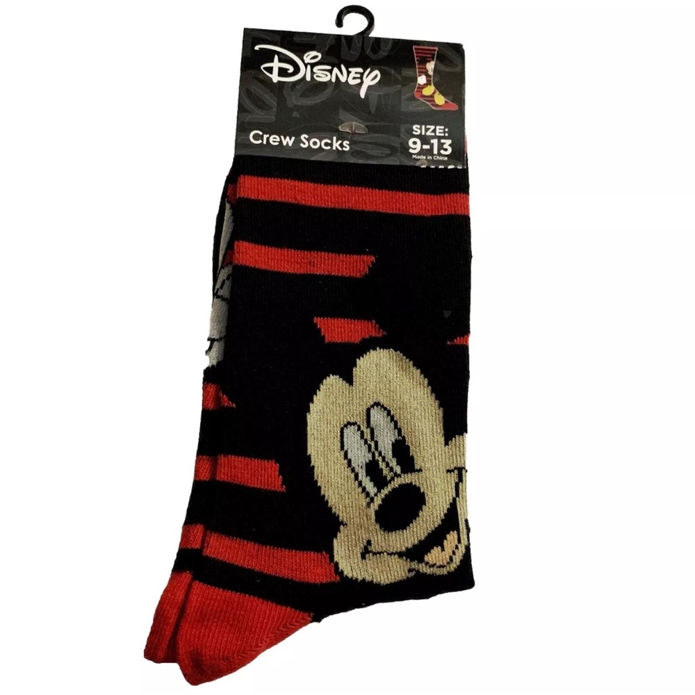 Disney Mickey Mouse Classic Icon Cartoon Printed Crew Socks Adult OS